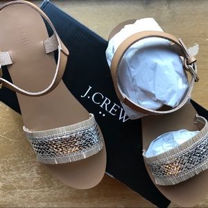 J. Crew 	Raffia Ankle-Strap Sandals